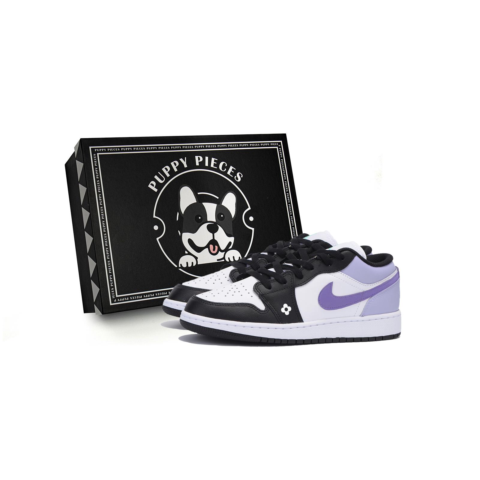 

Jordan Air Jordan 1 Low top Vintage Basketball Shoes Men s White Purple 553558-131(Team85-AS-BOX) 44
