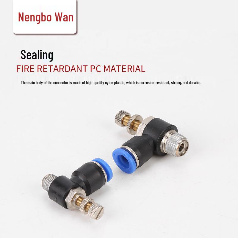 SL4-M5 Pneumatická škrticí spojka: Regulační ventil průtoku pro vzduchové hadice s rychloupínacím prvkem (6-01, 8-02, 10-02)