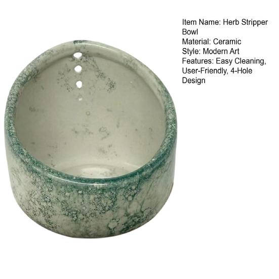 Ciotola Spogliaerbe per Erbe in Ceramica Tazza Spelafoglie per Erbe Fatta a Mano con Diverse Dimensioni di Fori Rotondi Strumenti Efficienti per Rimuovere le Foglie