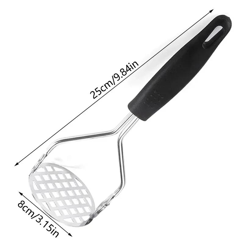 2025 Hot Potato Press Stainless Steel Potato Press Manual Masher Kitchen Gadget Potato Garlic Press чёрный