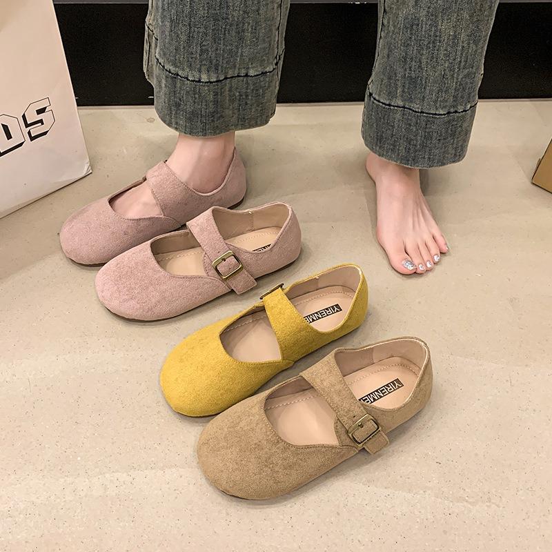 Soft sole single shoes new women's spring and autumn doll shoes sweet big head flat heel comfortable Mary Jane women's shoes