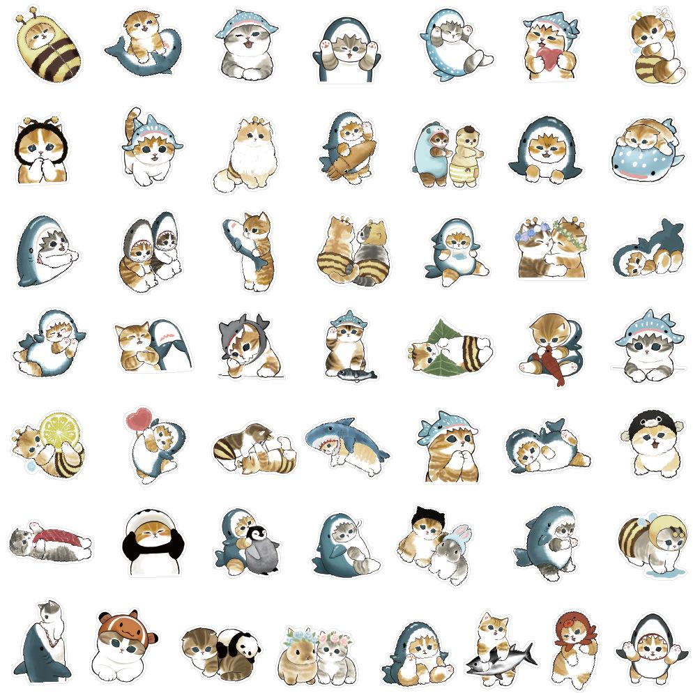 50Pcs Cartoon Waterproof Graffiti Sticker Aesthetic Decorative Luggage Laptop Cup Phone Fridge Scrapbook Kid Stickers
