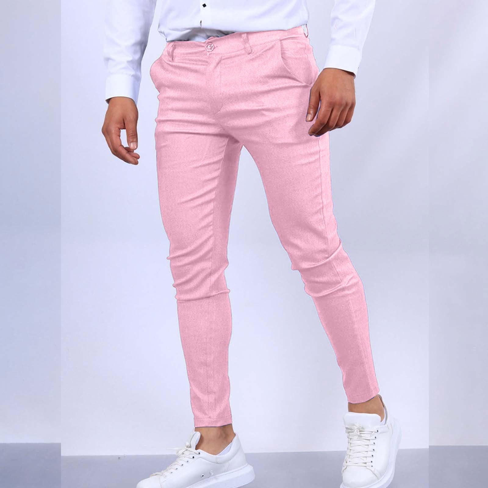 Herren Cargo Hose Hose Lässig Jogger Anzughoser Mit Hose Slim Hose XL rosa