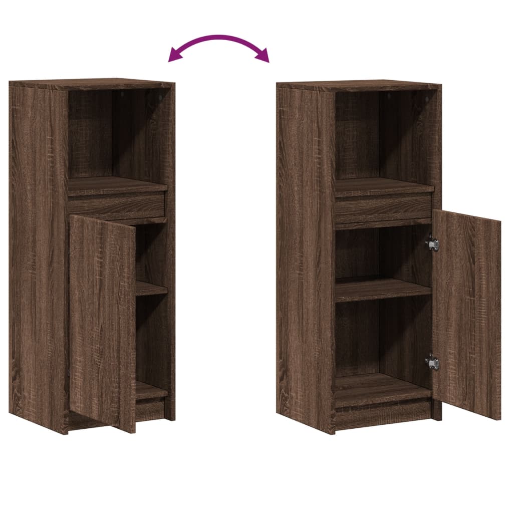 LED Sideboard Brown Oak Effect 38 x 34 x 100 cm Engineered Wood
