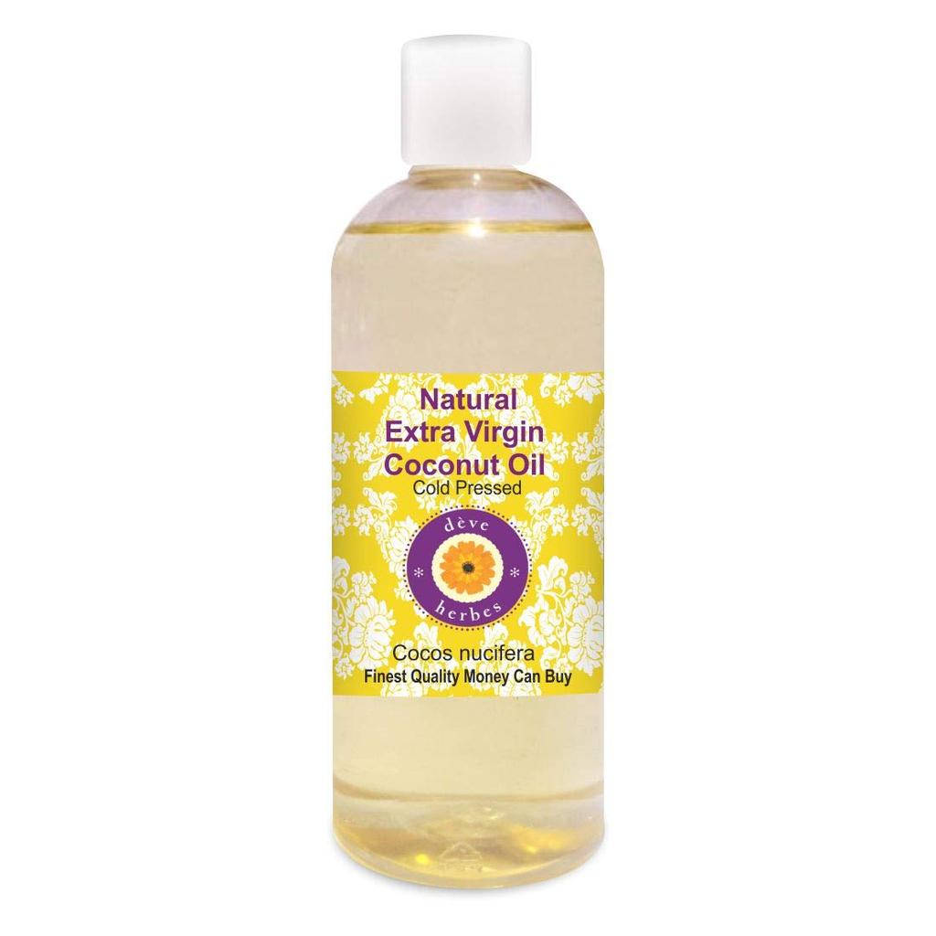 Deve Herbes Natural Extra Virgin Coconut Oil (Cocos nucifera) | Cold Pressed | Pure | Undiluted | For Diluting Essential Oils | For Hair, Skin &