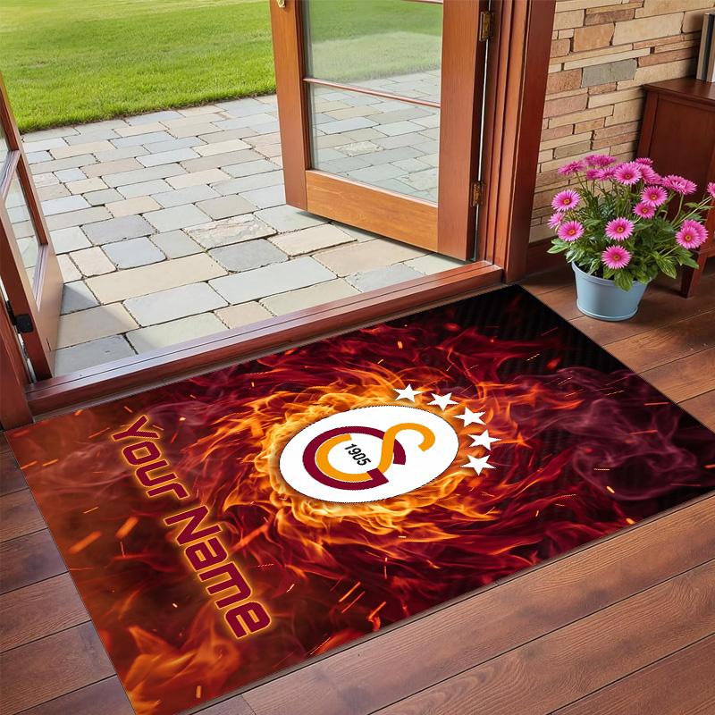 Crystal Velvet Rug Custom Name Text, Soft Non Slip Floor Mat Home DecorGalatasaray FC