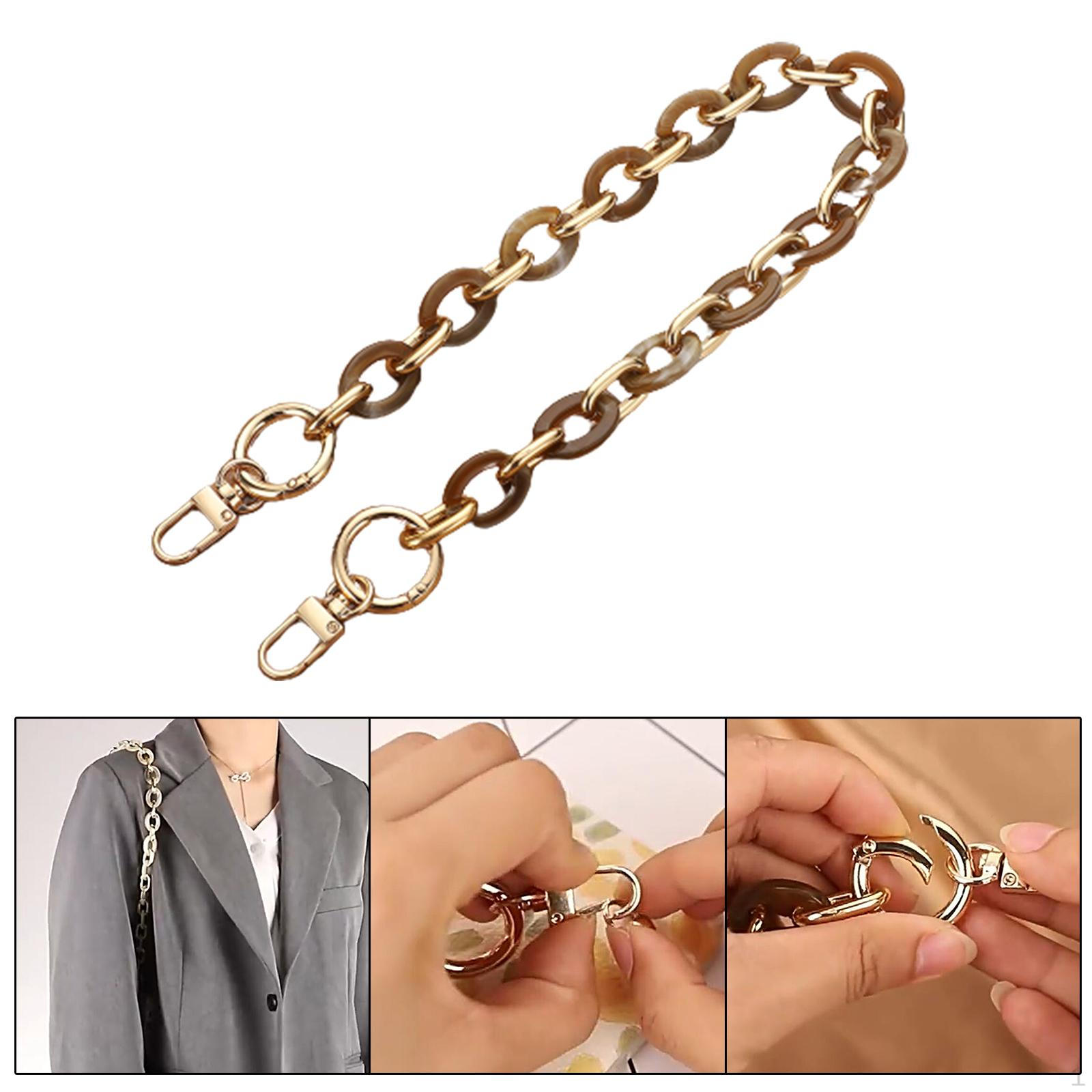 

Acrylic Alloy Bag Chain Handbag Purse Making Accessory Pouch Stylish Versatile Replacement Brown 40cm