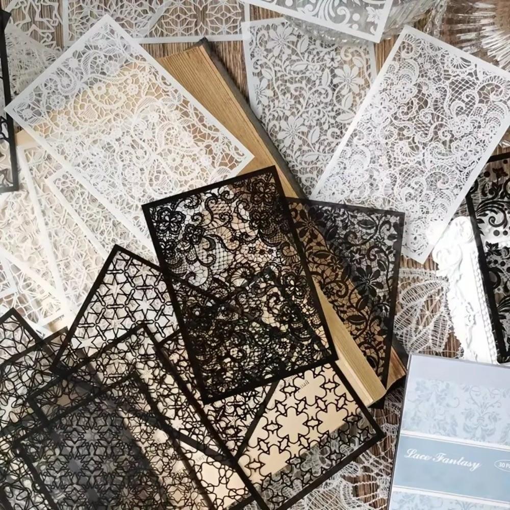 30Pcs Handmade Decorative Scrapbooking Black And White Creative Background Paper Journal Stationary