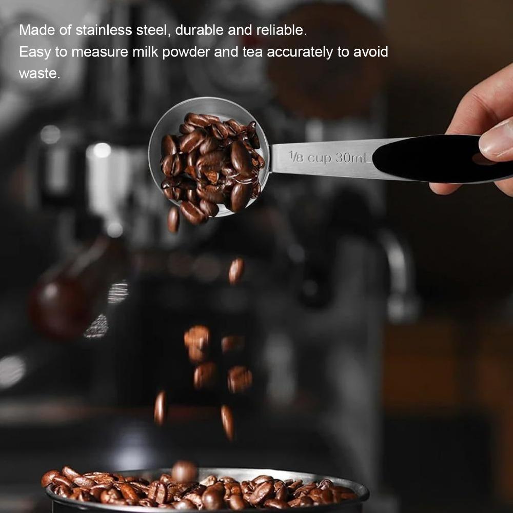 2pcs set Stainless Steel Stainless Steel Measuring Spoon Coffee Bean Measuring Spoon Coffee