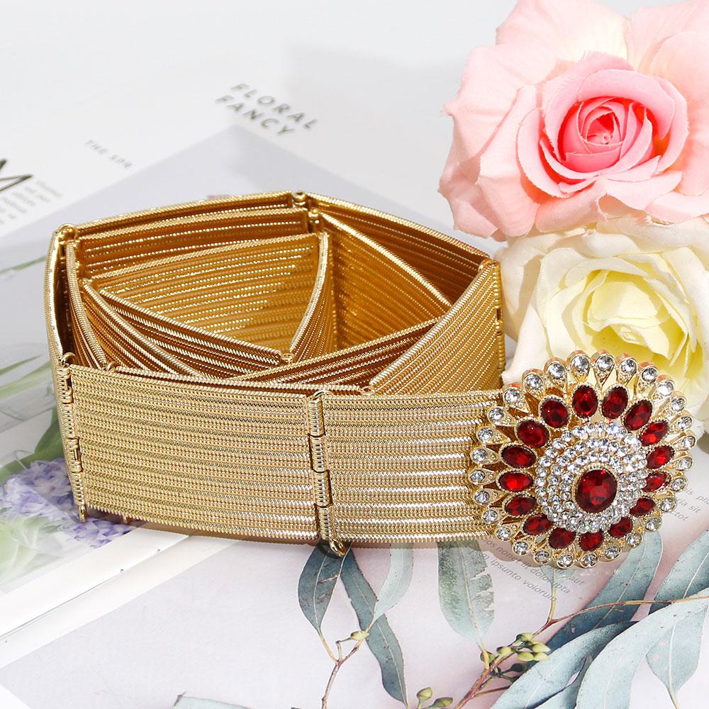 Gold Color Crystal Metal Belt for Women Waistband Wedding Jewelry Robe Waist Chain 2023