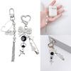Sweet Bowknot Phone Chain Ornament Heart Beaded Cellphone Pendant Phone Lanyard