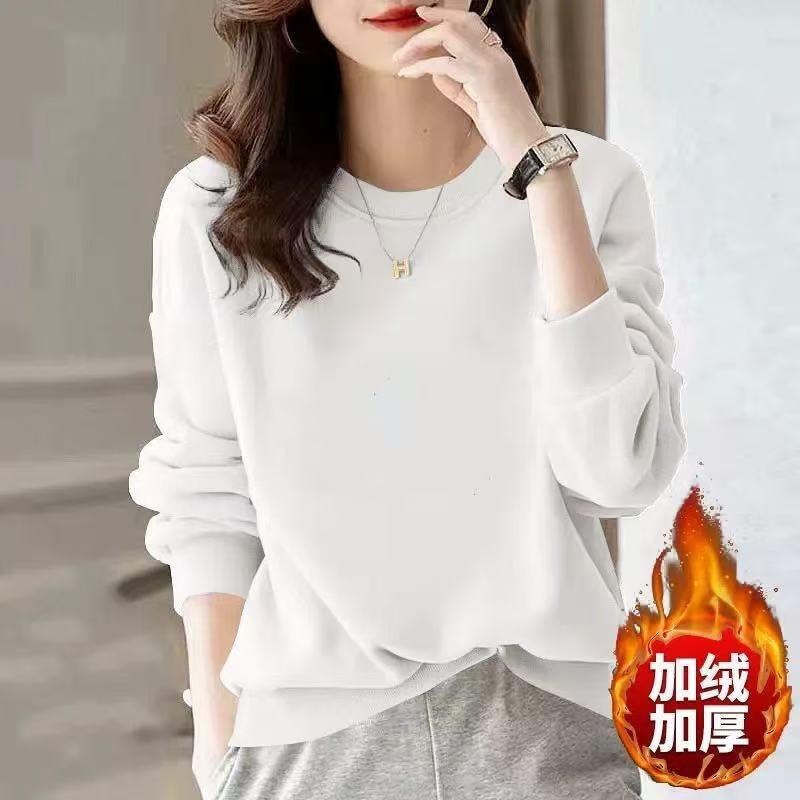 Cartoon crew neck sweater women's loose autumn and winter clothing new fashion lazy style versatile sticker top tide