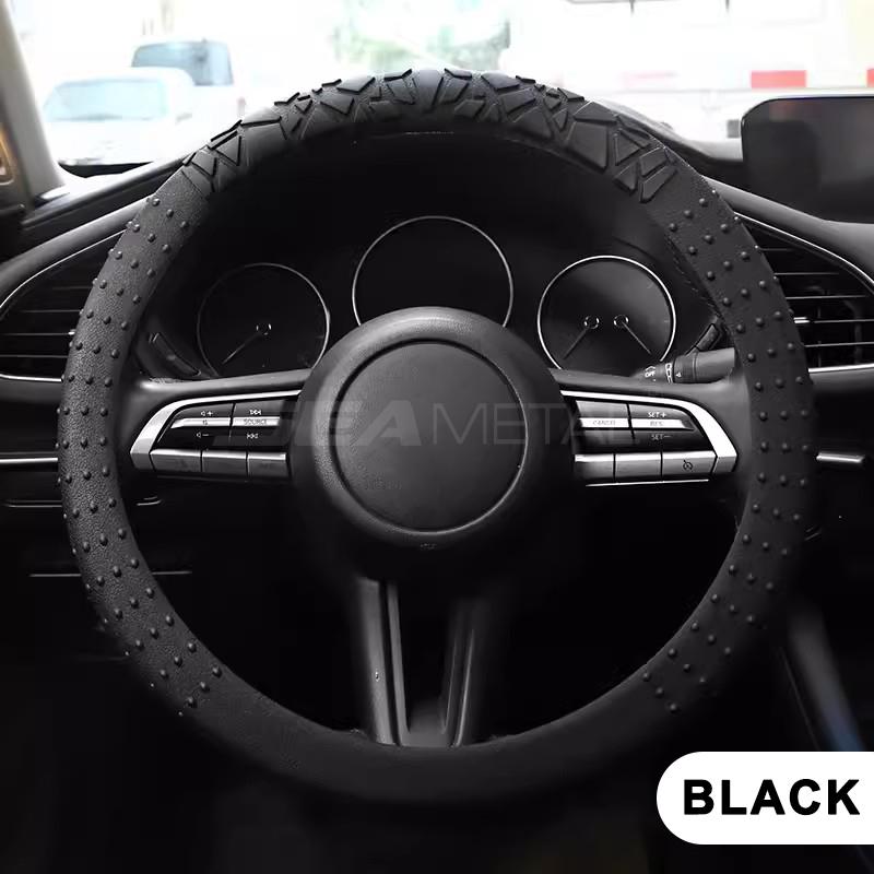 SEAMETAL Silicone Car Steering Wheel Cover Anti-slip 38cm Car Steering Cover Protector Washable Auto Anti Skid Steering Covers