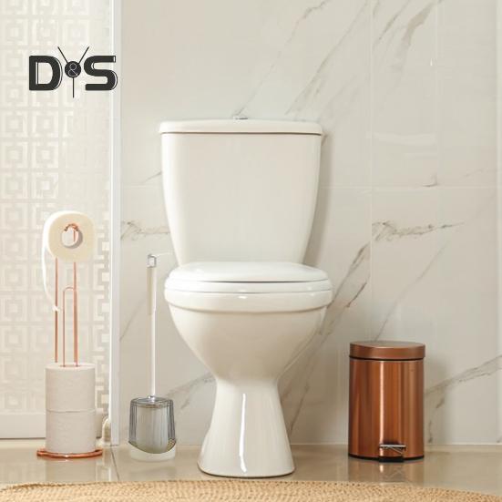 Toilettenbürste mit Halter, Toilettenbürsten aus Kunststoff, Badezimmer-Toilettenbürsten, feiner Bürstenkopf, verlängerter Griff, wandmontierbare Toilettenschüsselbürste