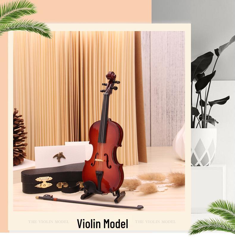 Mini Violin Model - Musical Instrument Decor Gift for Friends, Birthday, or Christmas