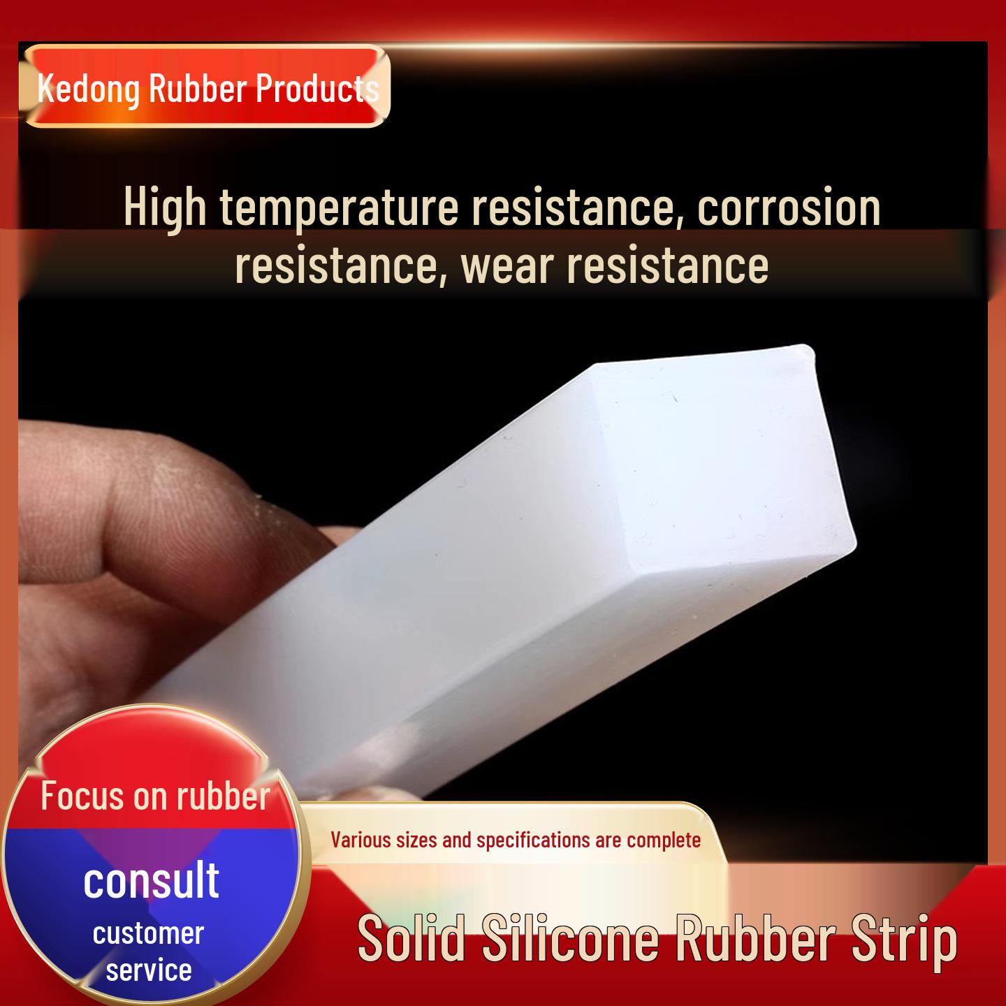 

High-Temp Resistant Silicone Rubber Sealing Strip - Oven, Shock Absorption, Anti-Collision, Waterproof, Flat Square Strip. 2mm x 15mm
