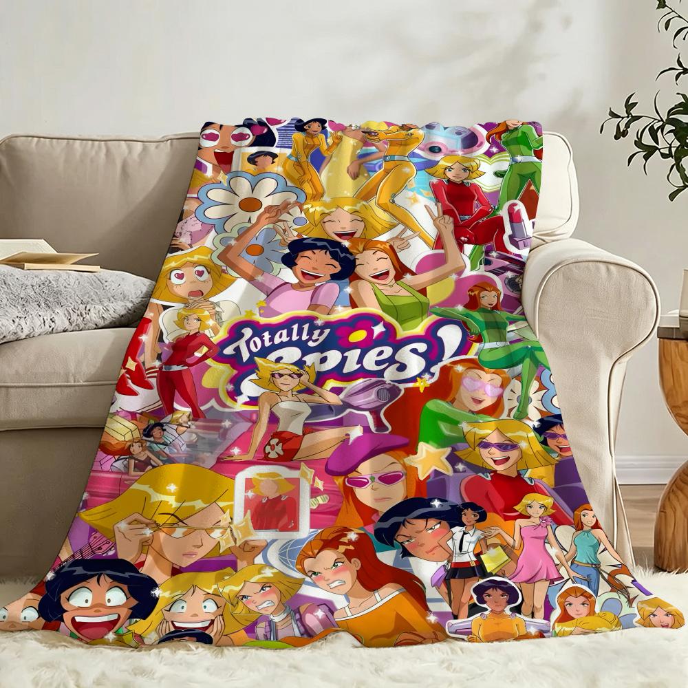 Animation T-Totally Spies Wurf Weiche Warme Flanell Fleece Decke, Gemütlicher Plüsch für Sofa Bett & Alle Jahreszeiten