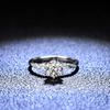 925 Sterling Silver Moissanite Six-Prong Women's Twin Flower Ring