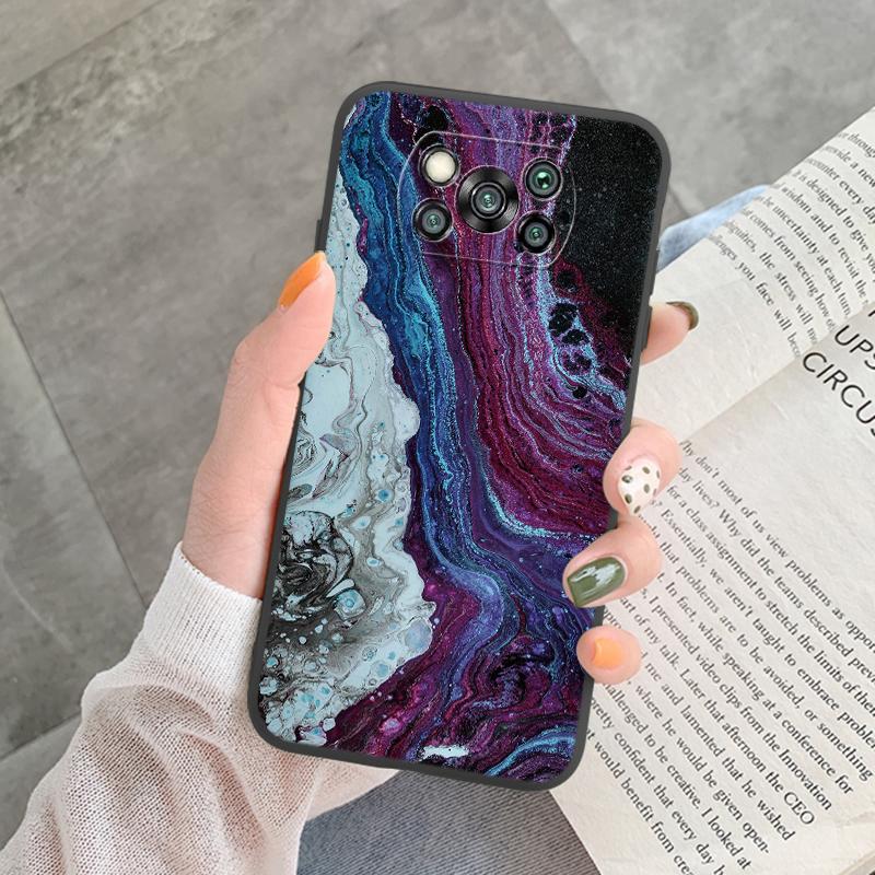 Poco X3 Pro Pocox3 NFC Case Luxury Glitter Gold Foil Ocean Marble Silicone Soft Phone Cover For Xiaomi Poco X3 X5 X6 Pro Shell