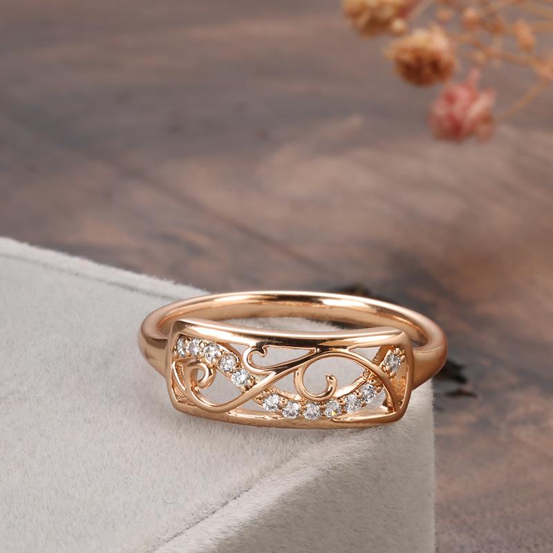 Kinel Ethnic Rose Gold Color Wedding Rings For Women