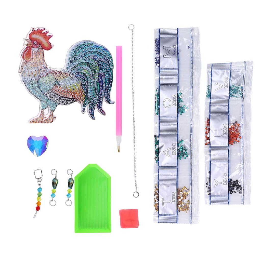 რინსტონის ნახატი წვრილი ნამუშევარი მამლის ნიმუში რინსტონის ხელოვნების ნახატი