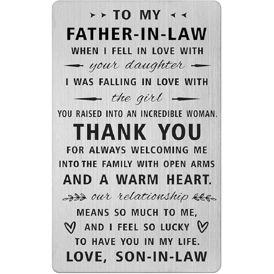 Yobent Father In Law Gift from Son In Law, Wallet Card for Father-In-Law from Groom, Father of The Bride Gifts, Unique Father In Law Wedding Day