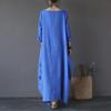 2024 European & American Style Women's Loose Round Neck Mid-Sleeve Long Skirt
