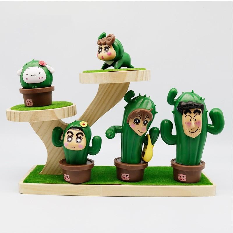 Crayon Shin Chan Family Action Figure Cosplay Cactus Anime Collectible Model Toy