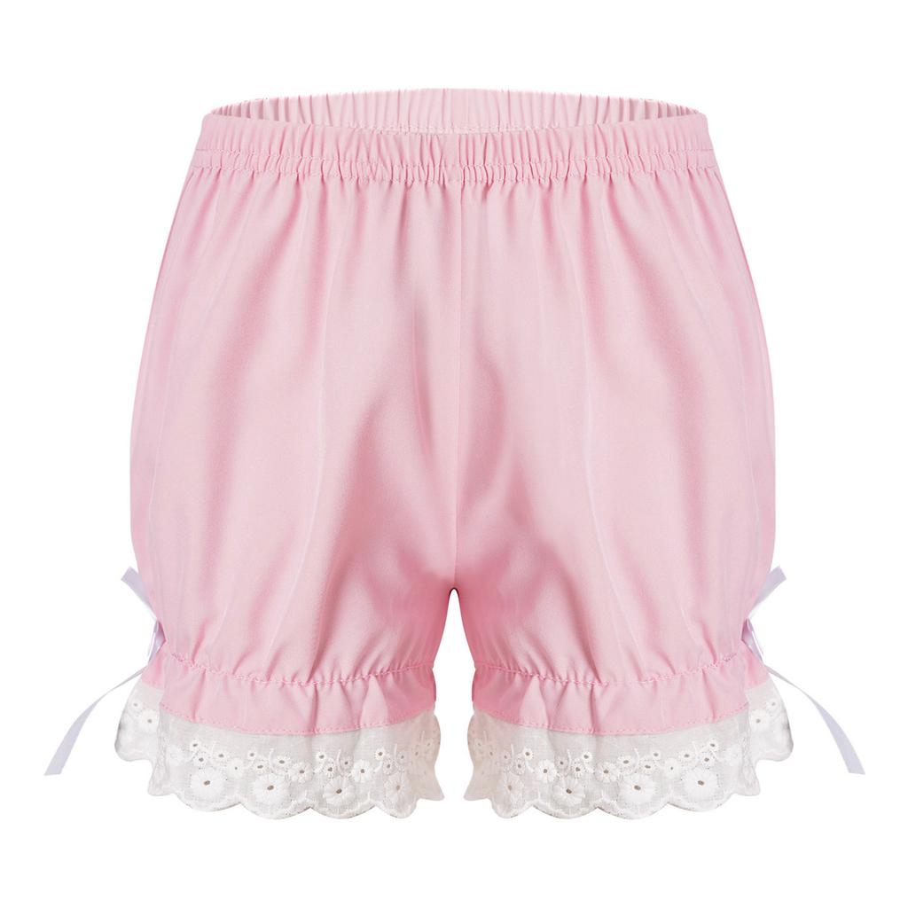 Crianças meninas bloomers pettipants cintura elástica shorts de abóbora verão cor sólida calças de segurança