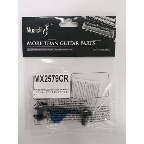 Musiclily Guitar Double Locking Tremolo Bridge with Bracket and M7 Stud Set for Floyd Rose Style Electric Guitars, Chrome