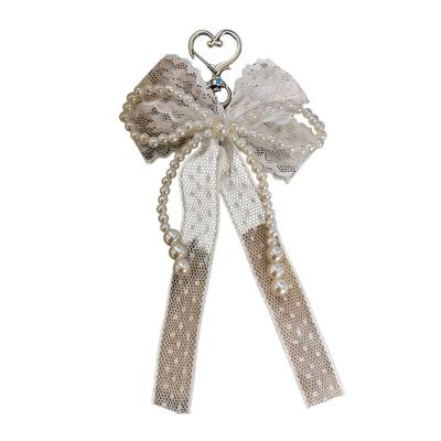 Elegant Lace Bowknot Keychain With Delicate Ribbon Detail For Women Girls Stylish Handbag Purse Accessory