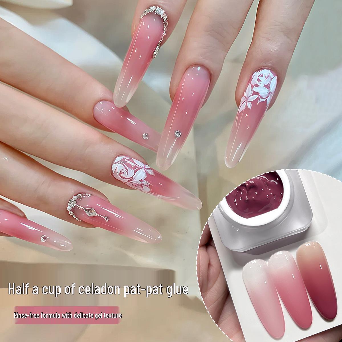 

2025 Summer Celadon Half-Cup Gel Polish – Gradient High Saturation