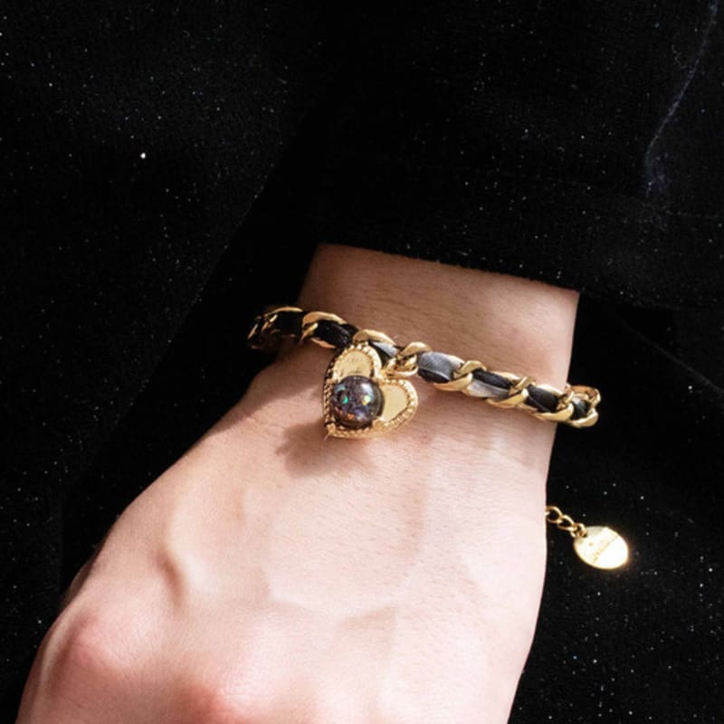 luvinball Heart Ribbon Chain Bracelet