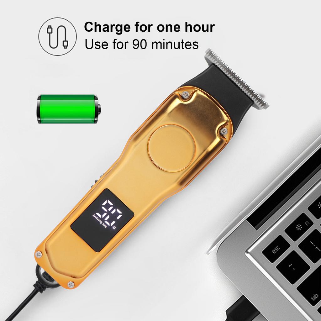 Electric Hair Trimmer 5 Guide Combs High Speed Low Noise USB Rechargeable Haircut Grooming Clipper