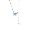 Icy-colored Gradient Pearl Butterfly Fringed Necklace for Women - High-end Collar Chain, Sweet and Cool Neck Accessory