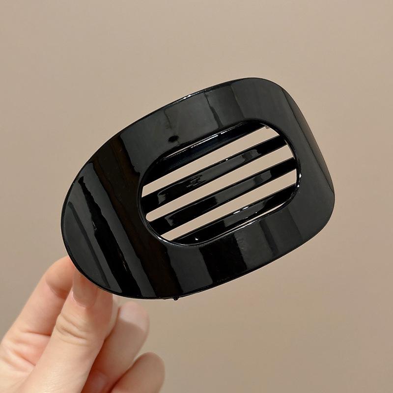 Bequeme Abalone Krallenklemme für Frauen - Vollständig zurückliegender runder flacher Hochsteckfrisur & gebogener Pferdeschwanz Haarschmuck