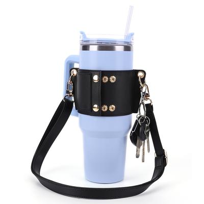 Water Bottle Holder PU Leather Water Bottle Holder Water Bottle Carrier Water Bottle Sling Bag for Stanley 30oz & 40oz Tumbler