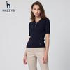 HAZZYS Women's V-Neck Slim Fit Short Sleeve Knit Top