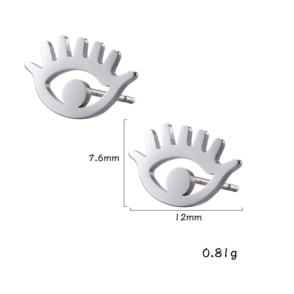 Golden Black Stainless Steel Stud Earrings Set Musical Evil Eye Bike Small Bell Carrot No Yes Earring Gift for Women