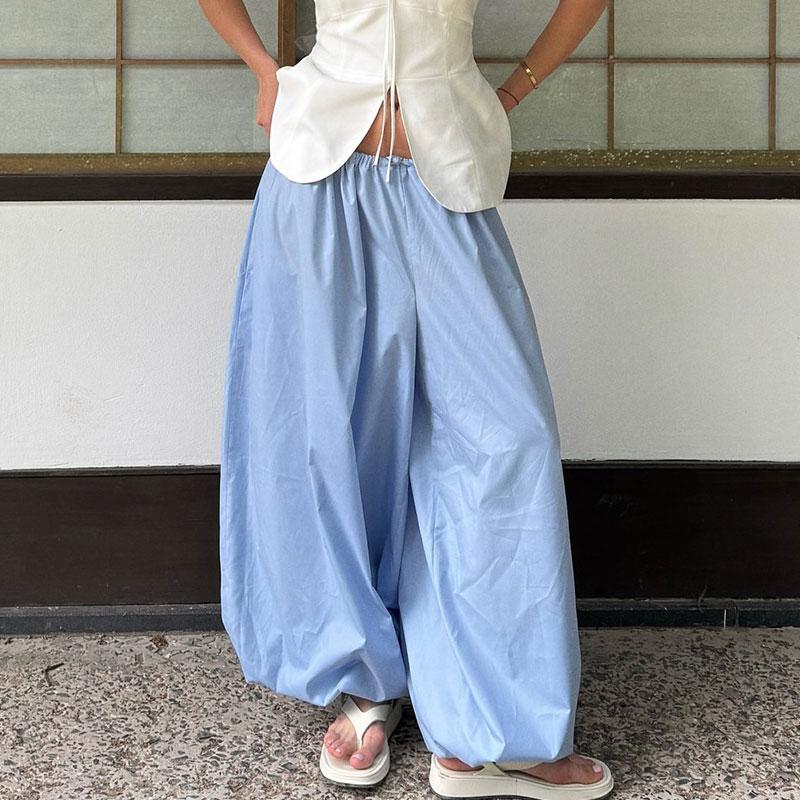 Spring and Autumn Women Casual High Waist Bloomers Long Pants Big Wide Leg Pants Women Clothes Trousers