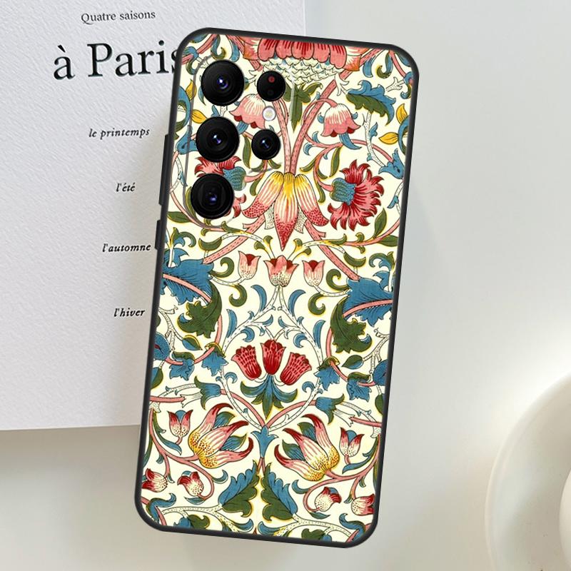 

William Morris Lodden Case For Samsung Galaxy S26 Ultra S25 S24 S22 S21 S23 Ultra Plus S10 S20 S25 FE Phone Cover Galaxy S21Ultra