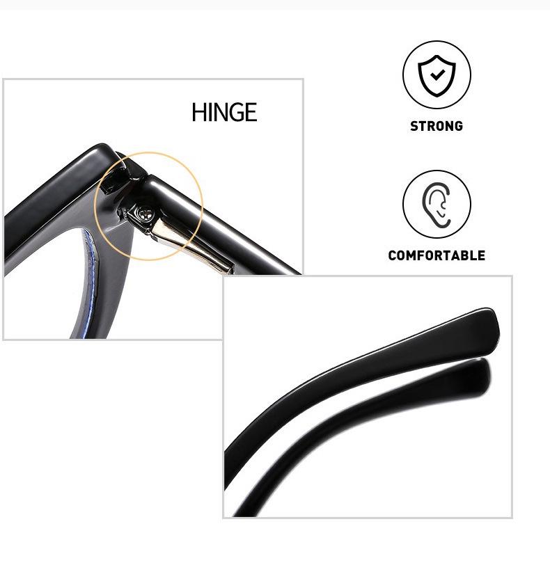 Large Frame Cat-Eye Anti-Blue Light Reading Glasses with Handmade Diamond Decoration