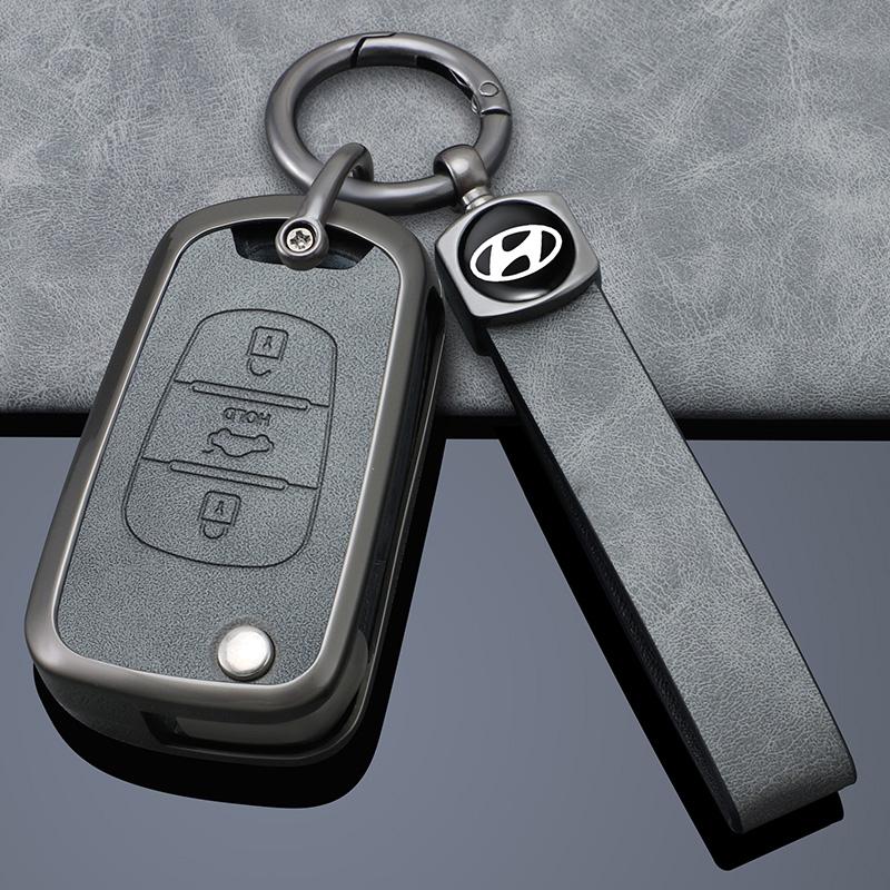Zinc Alloy Leather Car Key Cover 3 Buttons Flip Folding Key Case For Kia K2 K5 Rio 3 Picanto Ceed Cerato Sportage Accessories wscap11