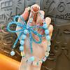 Flash Beaded Mobile Phone Chain Crystal Bow Key Bag Lanyard Pearl Mobile Phone Lanyard Small Gift