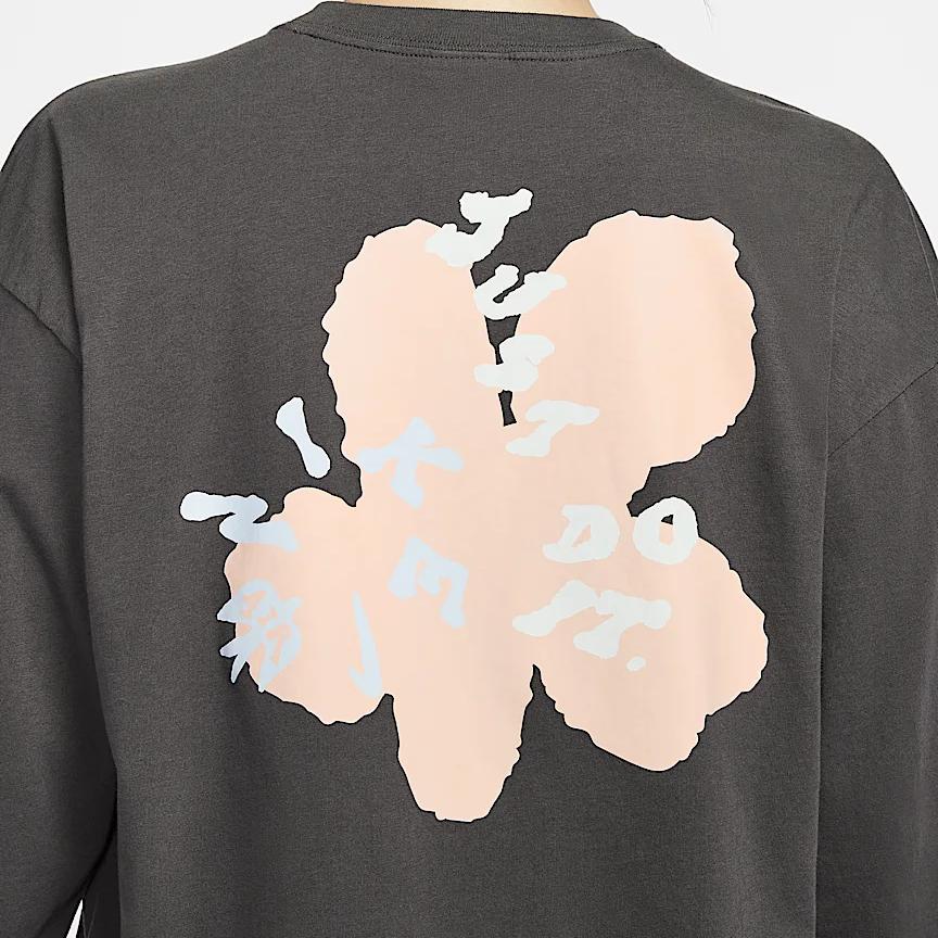 Nike Sportswear Oversized Long Sleeve Drop Shoulder T-Shirt Women Tops Medium-Gray IB1958-261