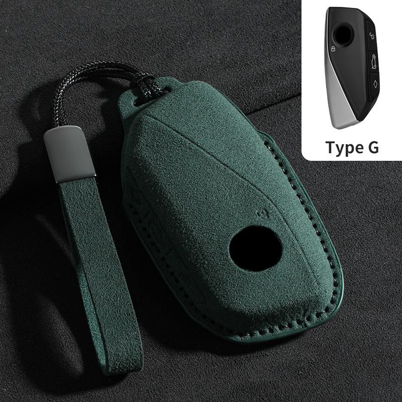 Suede Leather Car Remote Key Case Cover Shell for BMW 7 Series G70 G09 XM U06 G81 M3 I7 X7 G07 LCI IX I20 X1 U11 Protector Fob
