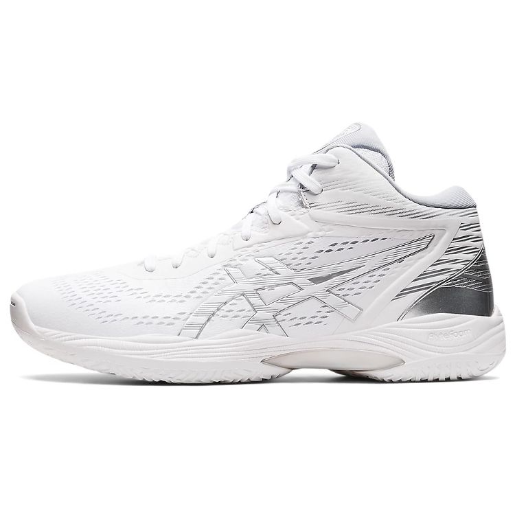 Asics Gel-Hoop V14 Round Head Comfortable Mid-Top Basketball Shoes Unisex Sneakers White Gray 1063A049-100