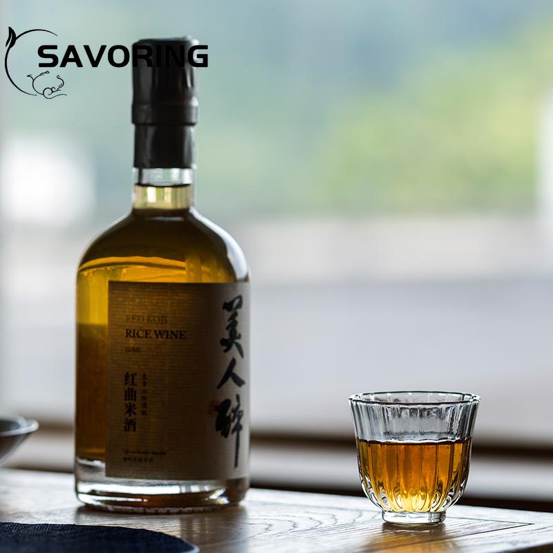 Japonský žáruvzdorný skleněný okvětní lístek Šálek vůně Průhledný svislý šálek na šálek Single Master Cup Šálek na víno Small Sake
