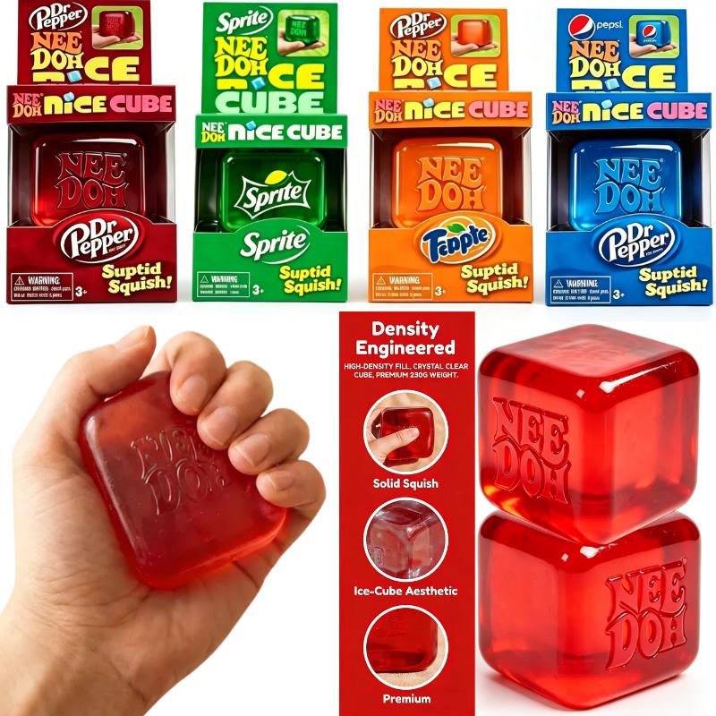 Interesting Toys @&Genuine Needoh Nice Cube Sensory Stress Reliever Fidget Tool For Anxiety & Focus Desk Sensory Cube For Adults & Kids