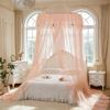 Elegant French-Inspired Dome Mosquito Net With Fine Mesh Foldable Hanging Canopy Bed No Installation Required